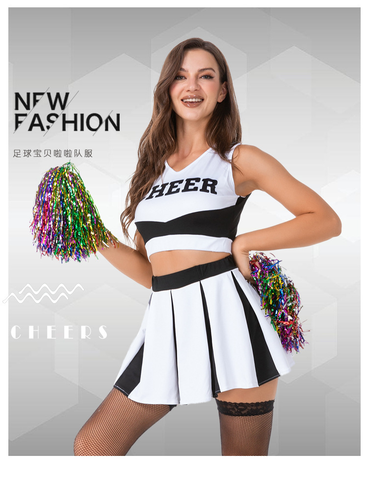 Wholesale Black White Cheerleading Uniform Suit Nihaojewelry display picture 1