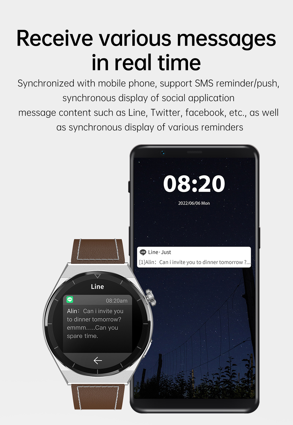 GT3PRO Smart Watch Bluetooth Anruf Herzfrequenz kabelloses Aufladen_voghion.com