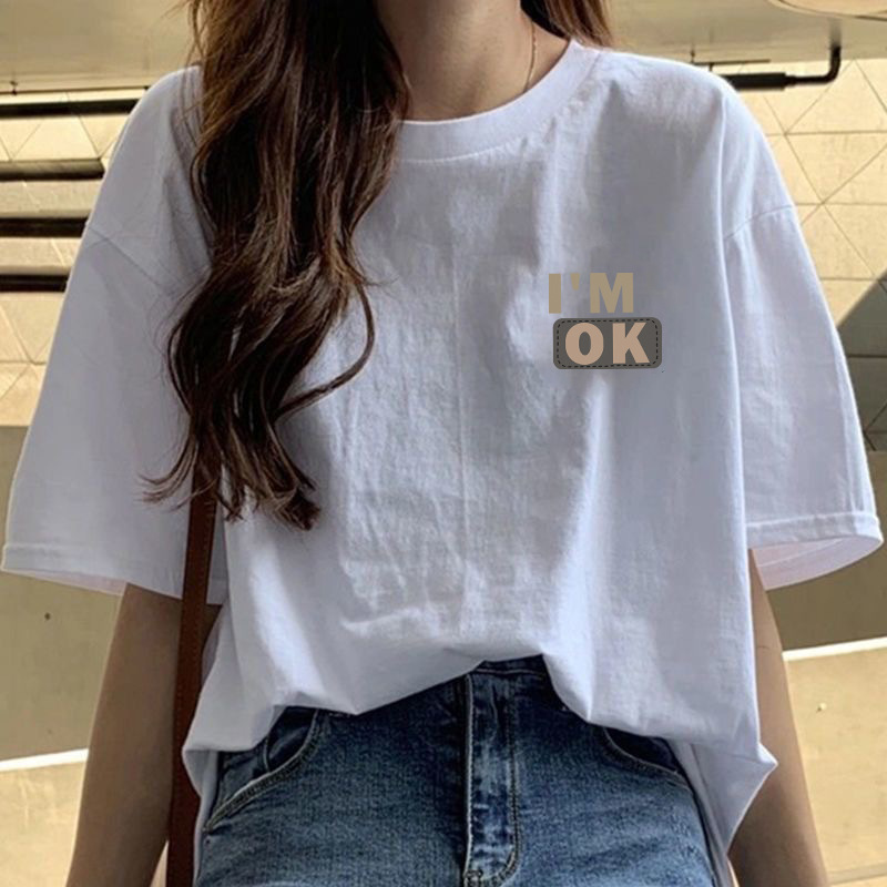 Ice Silk Cool-Feel Student Tops for Women, New Summer White T-Shirt, Short-Sleeved Korean Style, Loose and Lazy Style