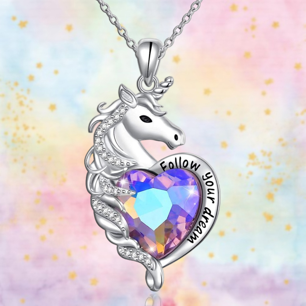 Einhorn Kettenanhänger Für Damen Modeschmuck Accessoires_voghion.com