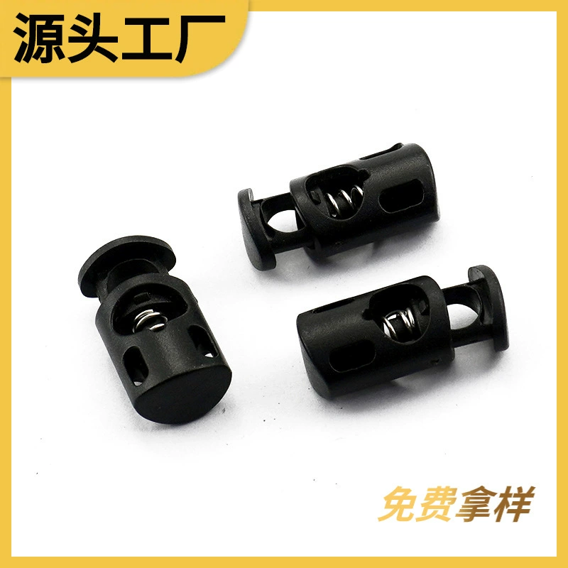 Длинная квадратная цилиндрическая пластиковая пружинная пряжка, аксессуары для одежды, затягивающая пряжка с одним отверстием, подвесной колокольчик, регулирующая веревочная пряжка, оптовая продажа