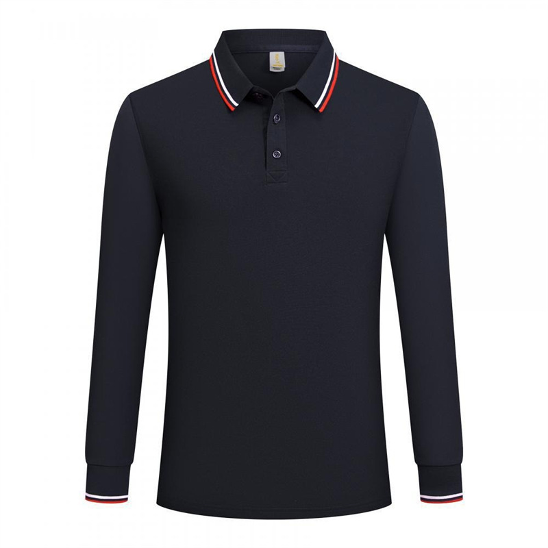 Primavera y otoño transfronterizos polo, ropa de trabajo de manga larga, logotipo impreso personalizado, camiseta de bordado, camiseta de comercio exterior, camiseta de publicidad para hombres y mujeres