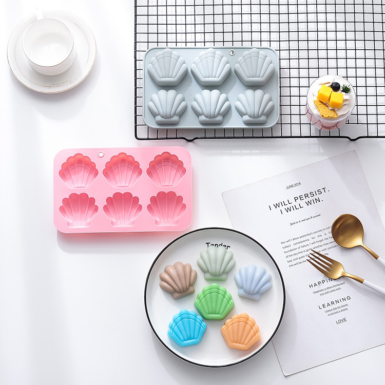 Spot 6 even shell mousse Madeleine biscuit baking mold Xianbei chocolate cake mold silicone baking tray
