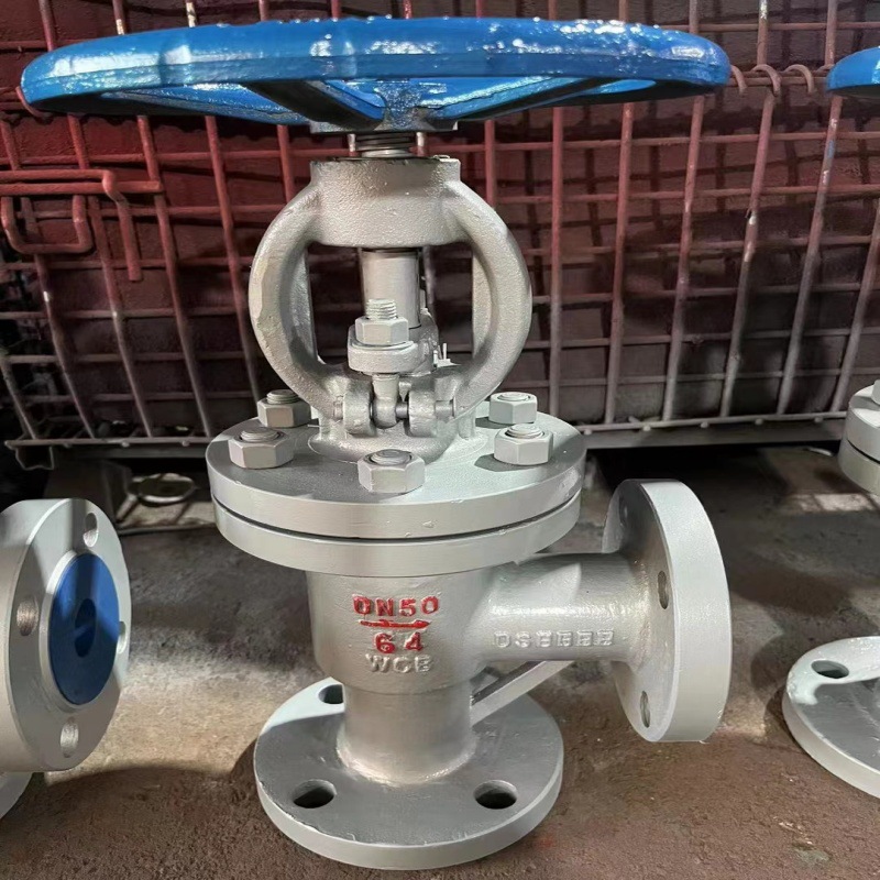 销售角式衬氟截止阀 J44F46-16C DN50 角式衬氟法兰截止阀