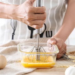Egg beater household mini semi-automatic handheld cream beater stainless steel egg beater