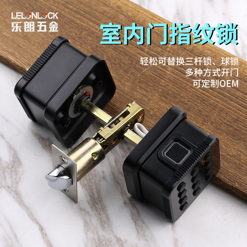 Cerradura de puerta inteligente de inducción electrónica cuadrada americana dedicada transfronteriza en lugar de cerradura esférica cerradura de tres barras cerradura de huella digital de la puerta interior