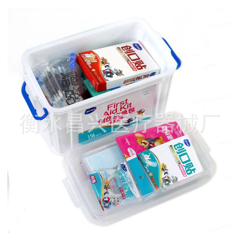 Haishannuo trauma emergencia kit coche al aire libre viaje caja de la medicina del hogar caja de la medicina 156 componentes kit de primeros auxilios