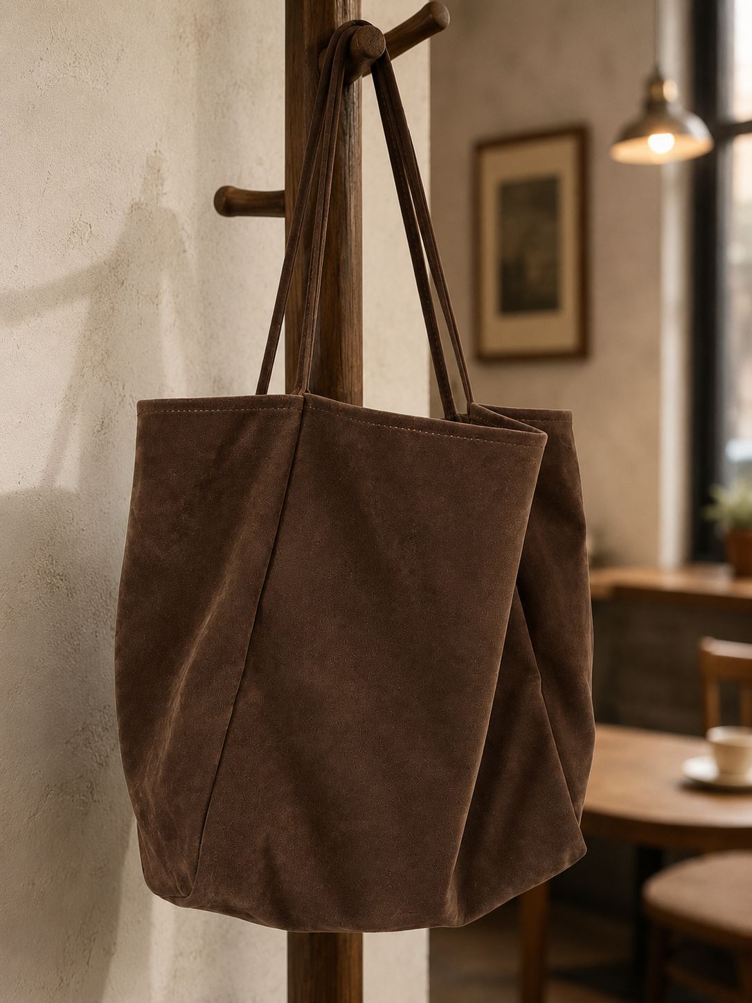 Großvolumige Schultasche aus Veloursleder in Herbst-Winter-Kollektion, Lazy-Style-Design, vielseitig kombinierbar, Handtasche mit großem Fassungsvermögen für Studentinnen und zum Einkaufen