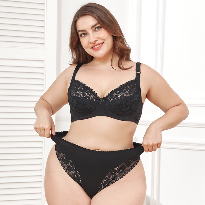 Cross-Border Amazon Foreign Trade Plus-Size Lace Bra Set for Women, Sexy Thin Cup Lingerie, Lightweight Sexy Panties Cross-Border Amazon Foreign Trade Plus-Size Lace Bra Set for Women, Sexy Thin Cup Lingerie, Lightweight Sexy Panties