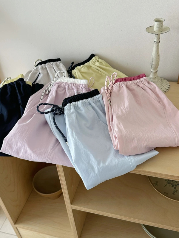 女の子パンツ夏薄いベビースタイル超見栄えの良いカジュアル防蚊ズボン子供クール速乾空挺部隊パンツ|undefined