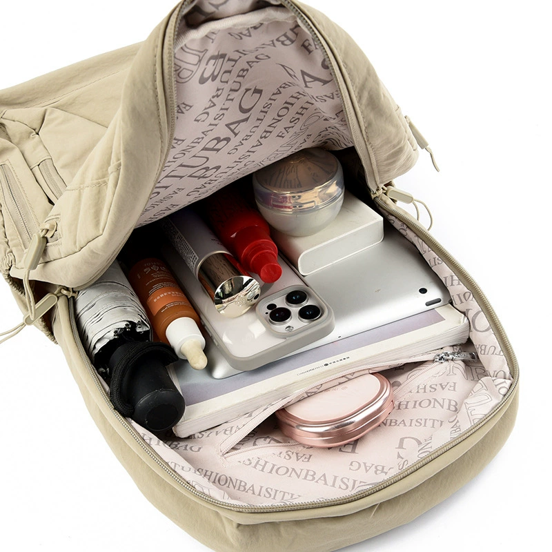 Demi-season waterproof nylon capacious bag, backpack, for import