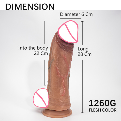 Foreign trade Amazon three-layer silicone green vein simulation super thick realistic dildo female masturbation device manufacturer wholesale