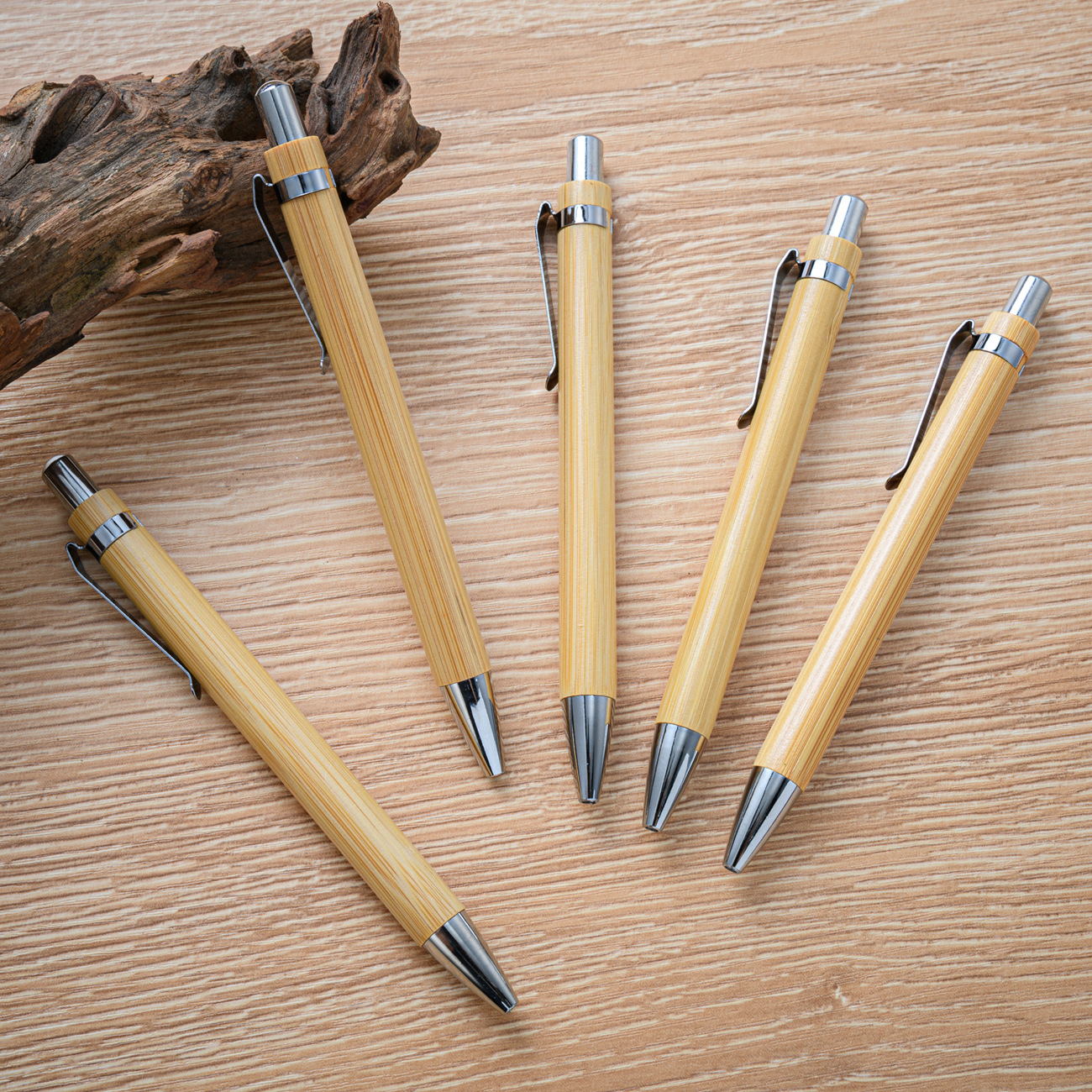 Bamboo Pens in Stock Wholesale, Bamboo Wood Material Advertising Pens, Ballpoint Pens with Printable Logo, Gift Pens, Retractable Bamboo Pens