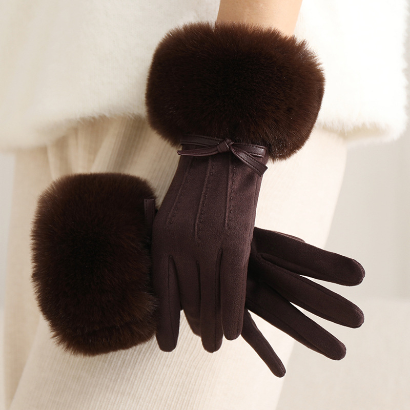 Guantes Térmicos Táctiles para Mujer de Poliéster, A prueba de Viento para Exteriores en Invierno