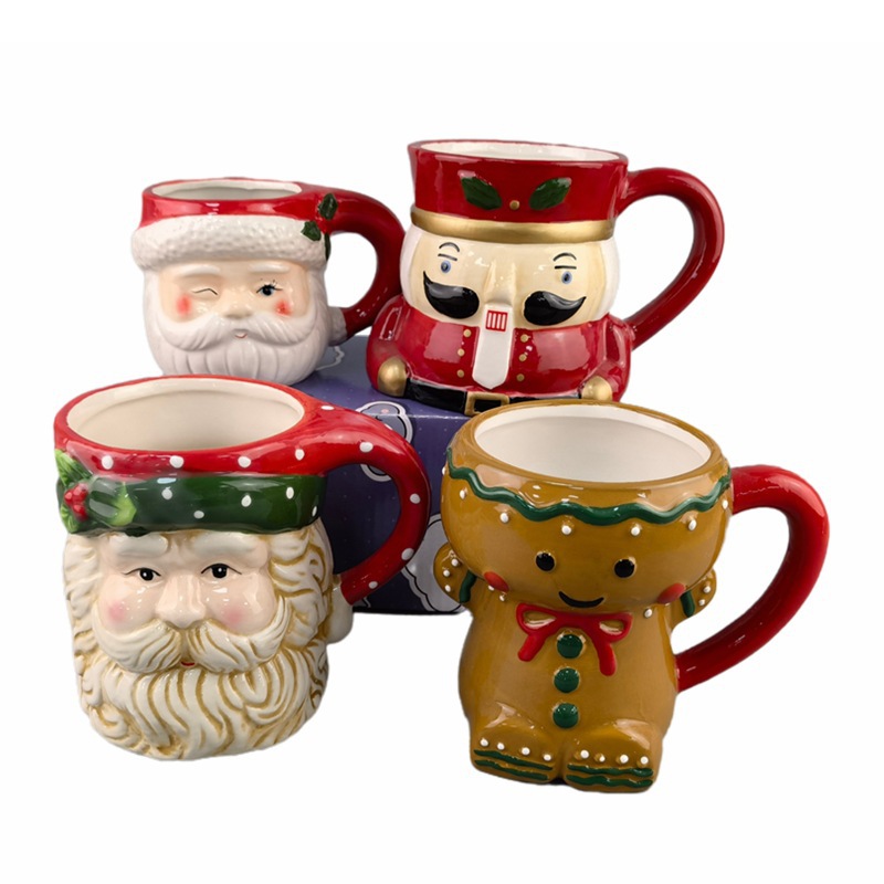 Selección estricta de cerámica de tazas de Navidad encantadoras de dibujos animados muñeco de nieve tazas de Santa Claus encantadoras tazas de estudiantes frescos pequeños