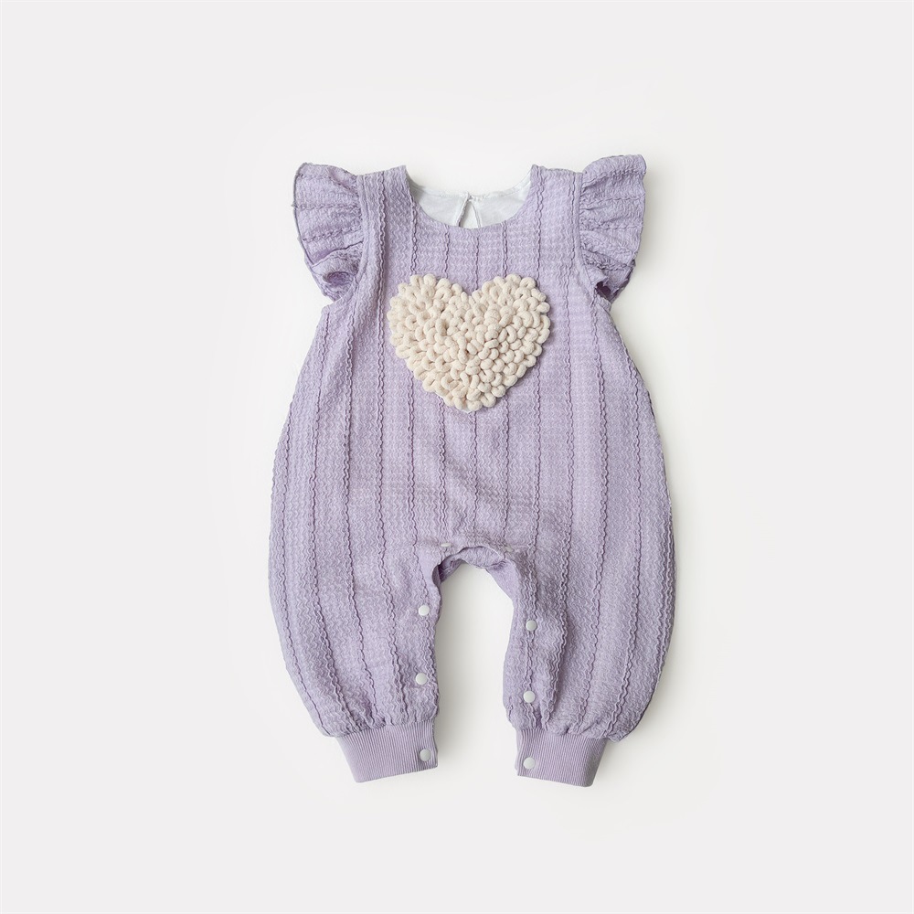 Traje de una pieza de bebé Ropa para niños coreanos Estilo de primavera Ropa de salida de princesa Ropa de escalada de dos piezas con decoración de amor para bebés