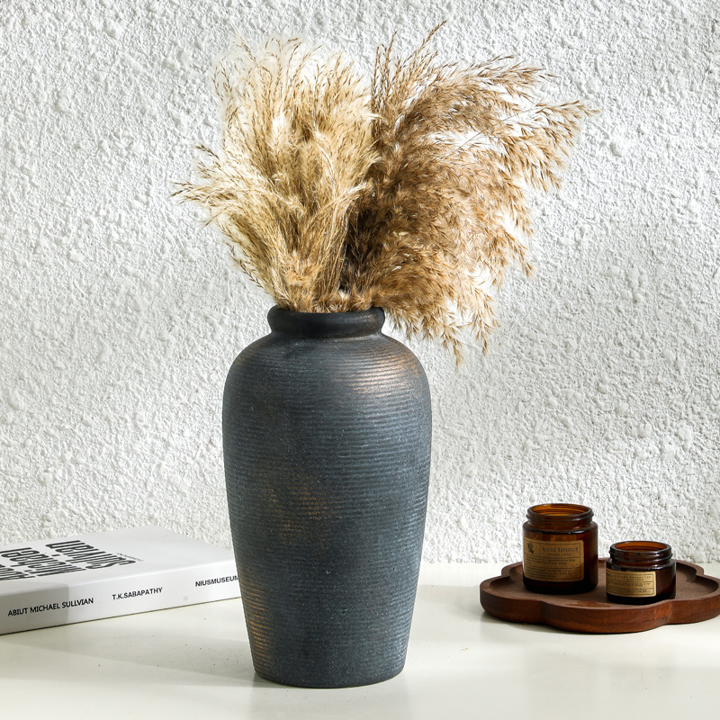 Wabi-sabi Style Vintage Ceramic Vases, Pots, Flower Arrangements, Decorative Items For Living Room, Homestay, Entrance_voghion.com