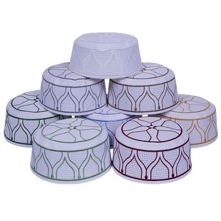 JP worshipper hat men's new hat Hui Saudi hat Hui hat Hui flat top round edge embroidered hat