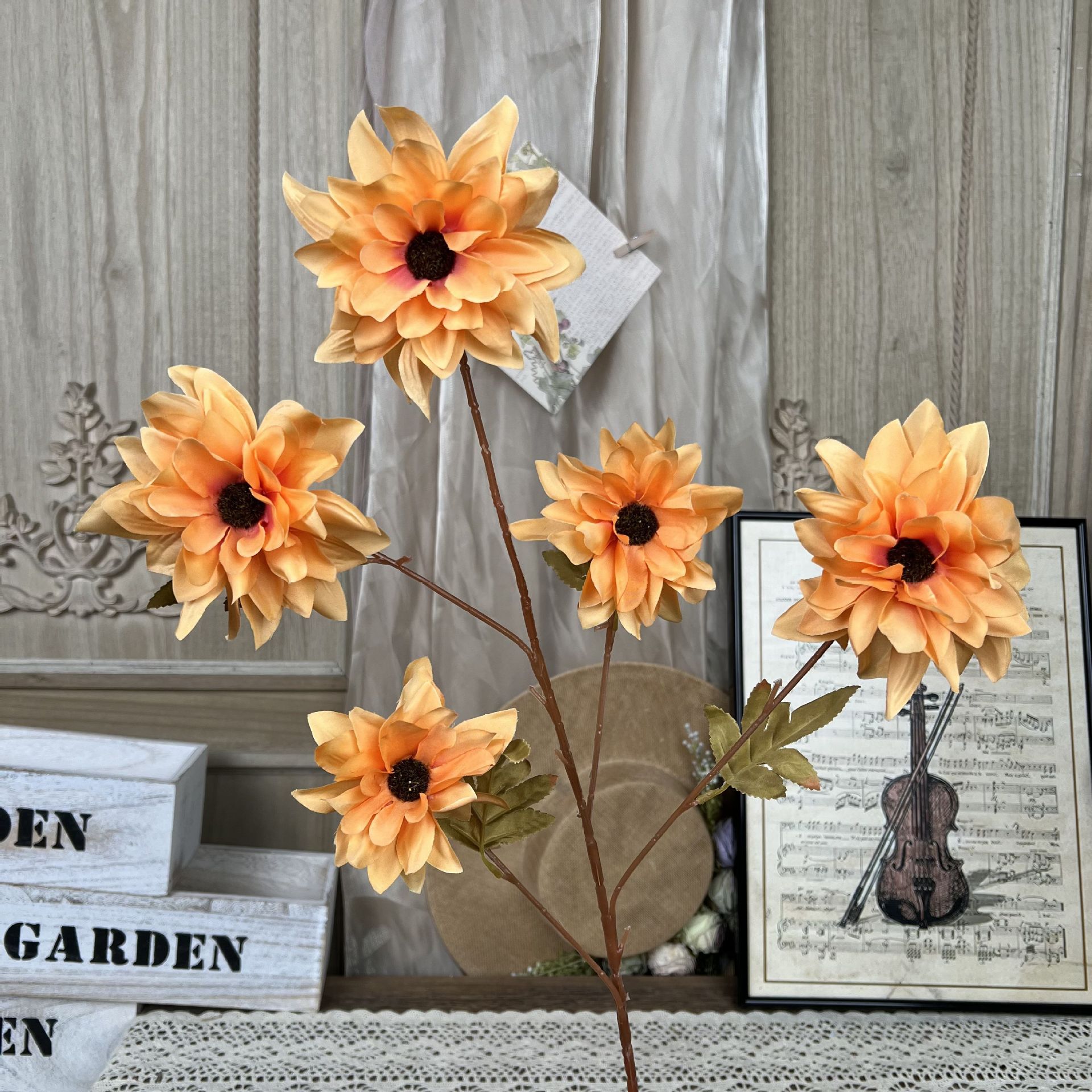 XQ-5 머리 모란 꽃-오렌지