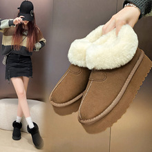 加绒低帮雪地靴女冬毛毛鞋学生ins韩版保暖休闲学生厚底棉鞋