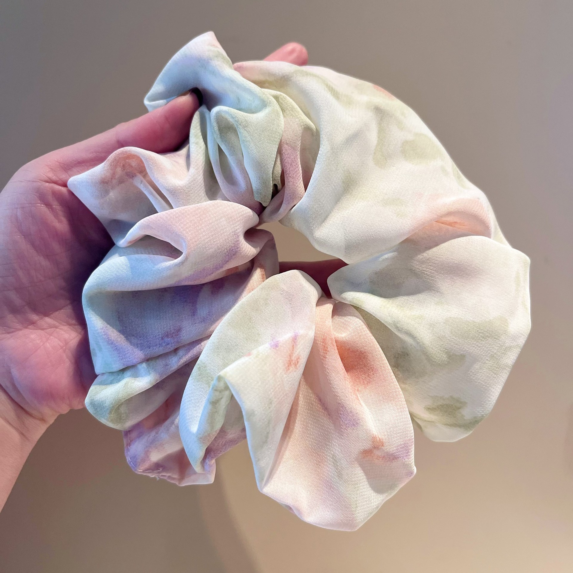 Mori tela vintage hilo salchicha anillo primavera y verano francés elegante 2023 nueva playa señora pintura al óleo estilo de impresión accesorios para el cabello