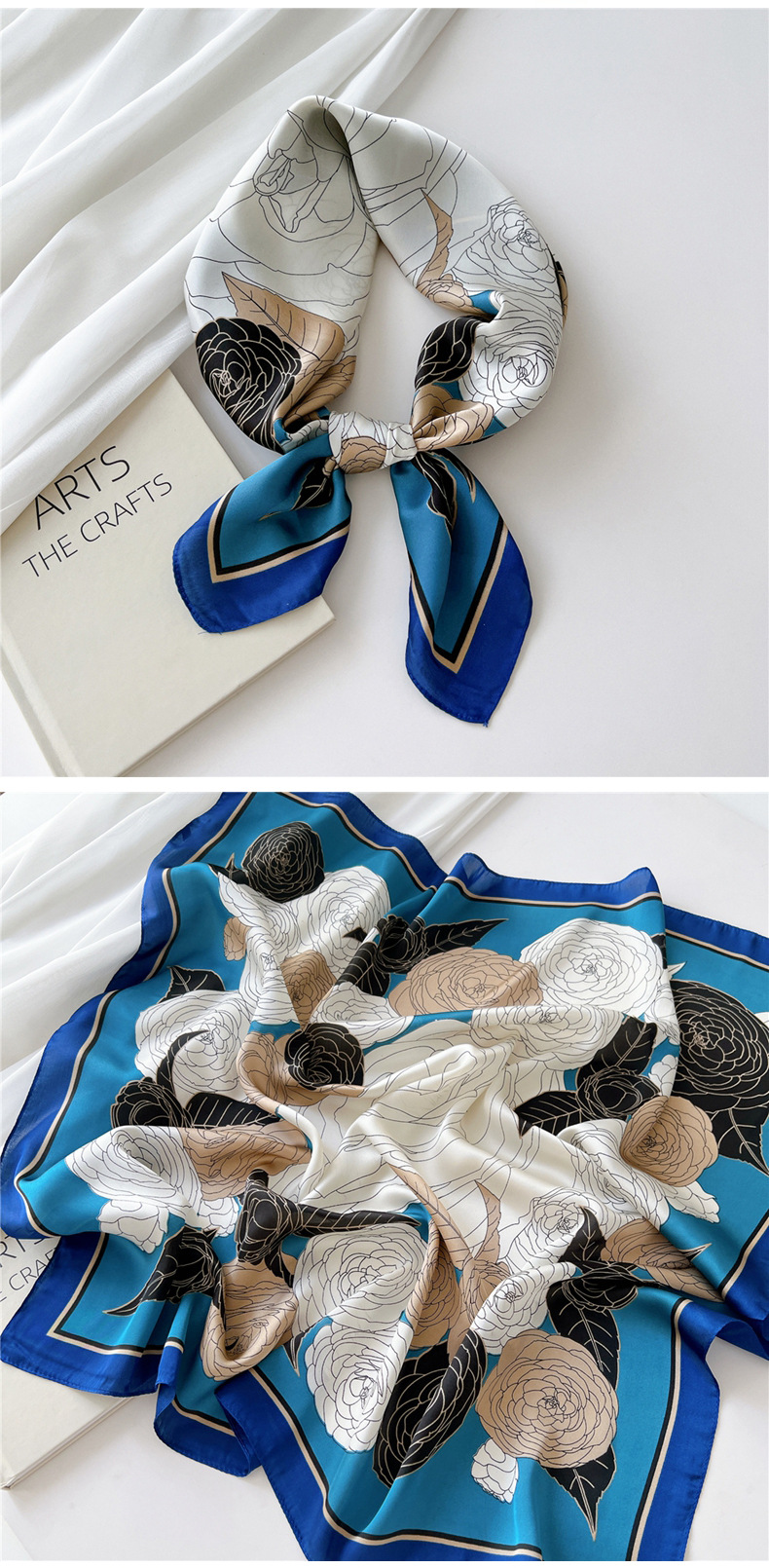 Silk Scarf Classification Holiday, Street Occasion Women's Elegant Color Block Polyester Printing Scarves & Gloves