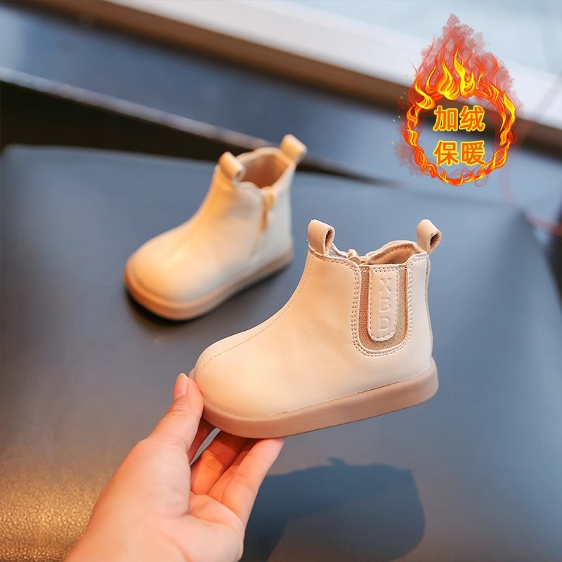 Autumn and Winter High-top Soft-soled Non-slip Single-layer Shoes 1-2-3 Years Old Girl's All-match Foreign-style Martins Boots Baby Girl's Toddler Shoes