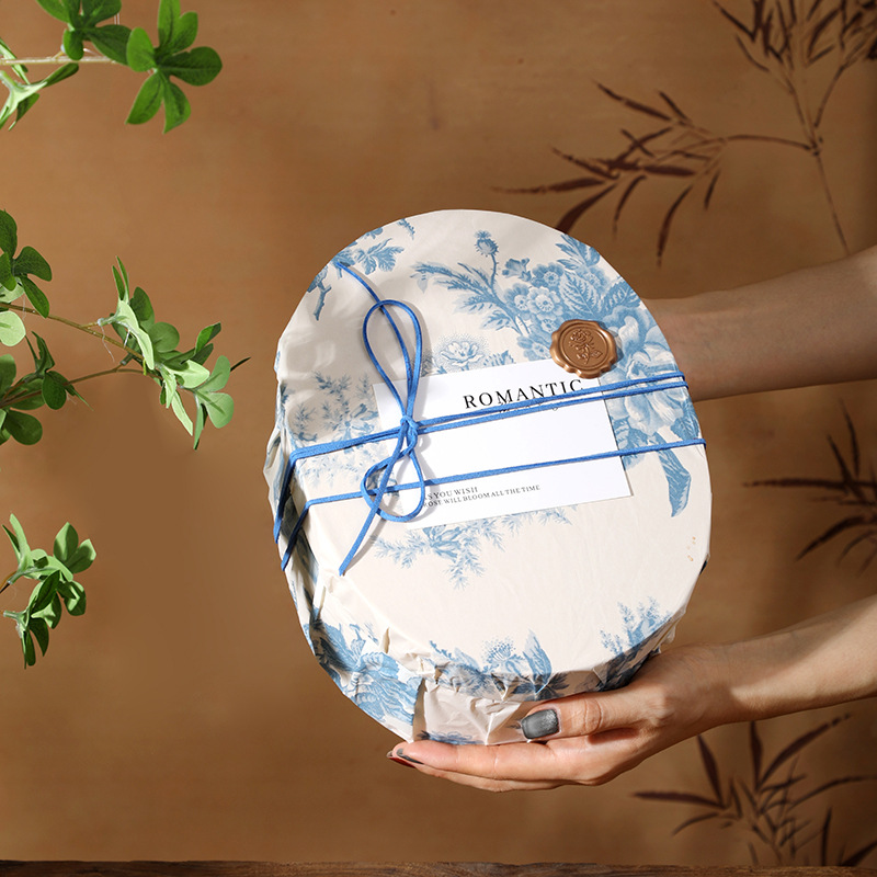 Caja de regalo de boda floreciente francesa retro nicho amiga caja de regalo de cumpleaños caja de regalo oval