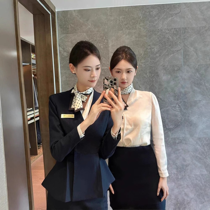 Office Customer Service Suit Skirt Professional Suit Women's Spring and Autum Suit Formal Front Desk Work Clothes Teacher Work Clothes