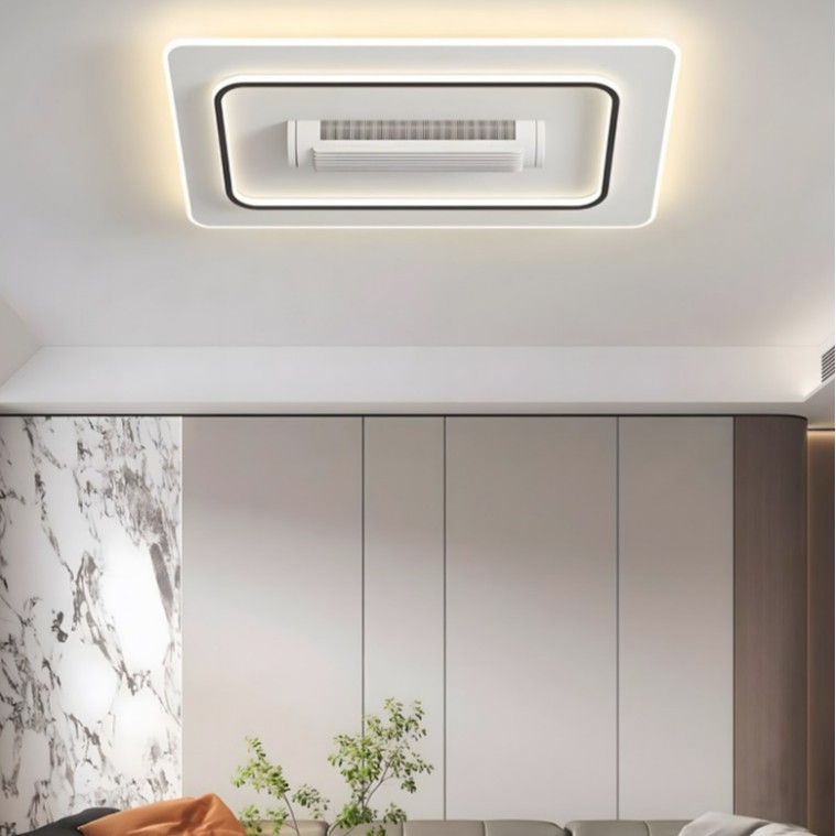 Bladeless Fan Lamp Ceiling Lamp with Fan New Fan Lamp Simple Bedroom Lamp Zhongshan Lamp Combination Small Apartment