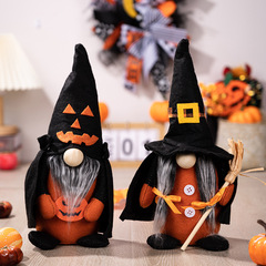 国境を越えた新製品ハロウィーン装飾カボチャほうきの帽子を持った魔女の家万聖無顔人形小人の振り子