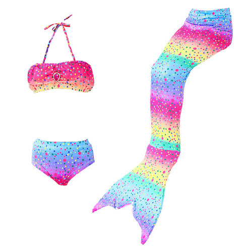 Children's mermaid style clothes, girls' swimsuit, tail flippers, three-piece, four-piece suit, dress
