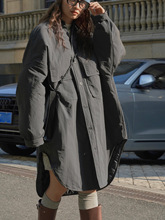 叙漫冬上新日系街头慵懒风衬衫式棉服oversize宽松保暖休闲外套女