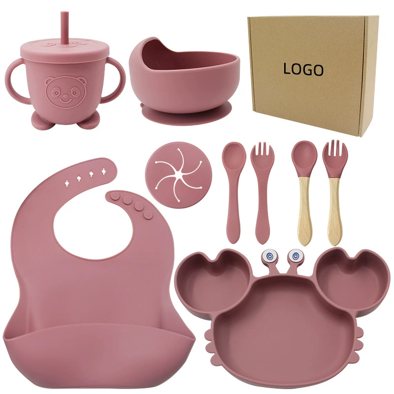 Children's silicone tableware, set, cartoon food silicone, dinner plate