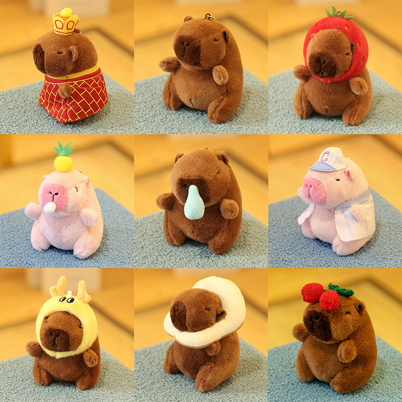 Capybara Plush Toy Small Pendant Doll Keychain Bag Charm Cross-Border Capybara Doll Wholesale