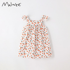 malwee children's dress summer new style European and American small and medium-sized children's fashionable little girl suspender girl's skirt