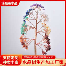 七彩大树水晶铜线花束碎石发财树配件摆件半成品材料手工发财招财