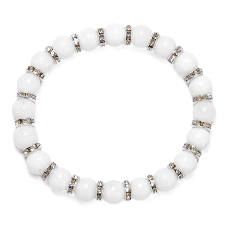 Pulsera de cuentas de ágata púrpura natural transfronteriza europea y americana Pulsera de cuentas de anillo de diamantes blancos de porcelana de pavo real para hombres y mujeres