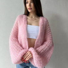 Кардиган вязаный объемный镂空针织开衫