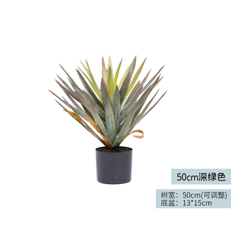 Simulación de agave de hoja gruesa, falsa planta en maceta, planta tropical, decoración del centro comercial, árbol de sangre de dragón, falsa planta verde, paisaje