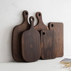 W1YP Bulk North American Black Walnut Wood Sill Plate Full Wood Bread Board Vegetable Board Thick Handle Cutting Board Non-Assembled