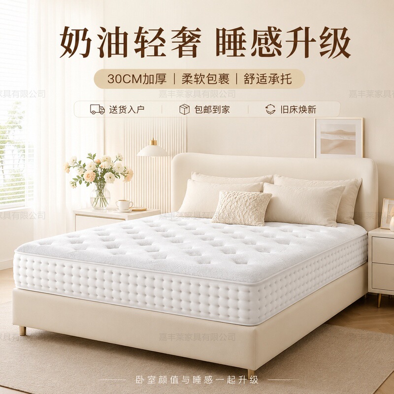 Hilton Five-Star Hotel Mattress for Home Use in the Bedroom, Spring Latex Cushion, Spine and Waist Support, Moderately Soft and Thick Hilton Five-Star Hotel Mattress for Home Use in the Bedroom, Spring Latex Cushion, Spine and Waist Support, Moderately Soft and Thick