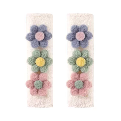 Seat Belt Shoulder Protector Cartoon Seat belt shoulder pad - lambskin-shoulder-pads-purple-green-pink-flower-2-pieces