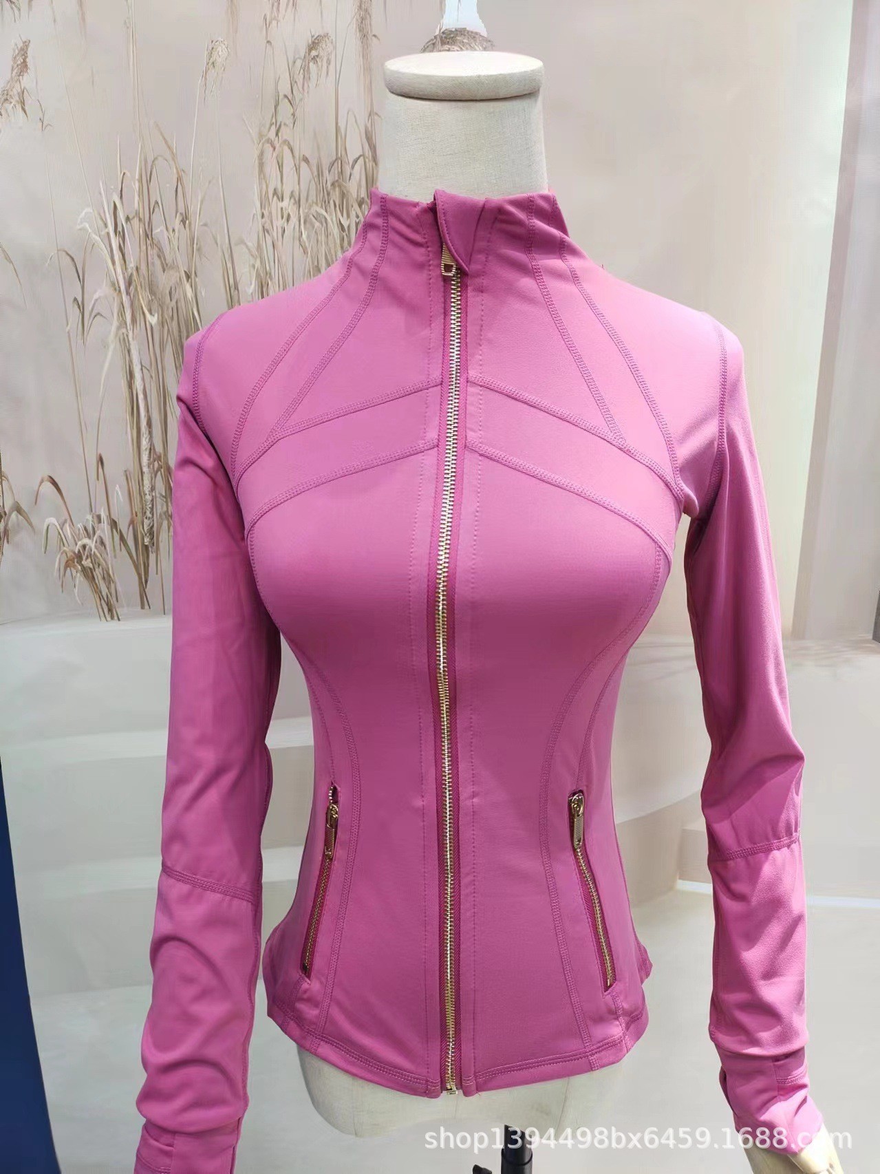 Hot wine red gold zipper jacket