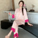2024 New Chinese Style National Style Jacquard Ice Silk Pajamas Women's Antique Buckle Cardigan Trousers High-end Casual Home Clothes