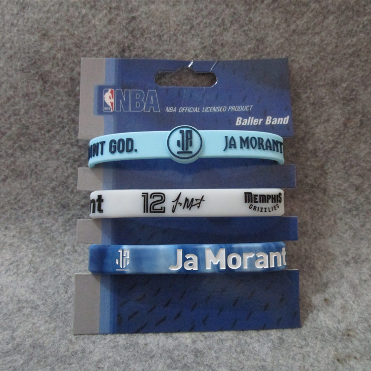 Estrella de baloncesto Kobe James Owen Currillos firma ajustable pulsera mixta blanca de tres piezas para fanáticos