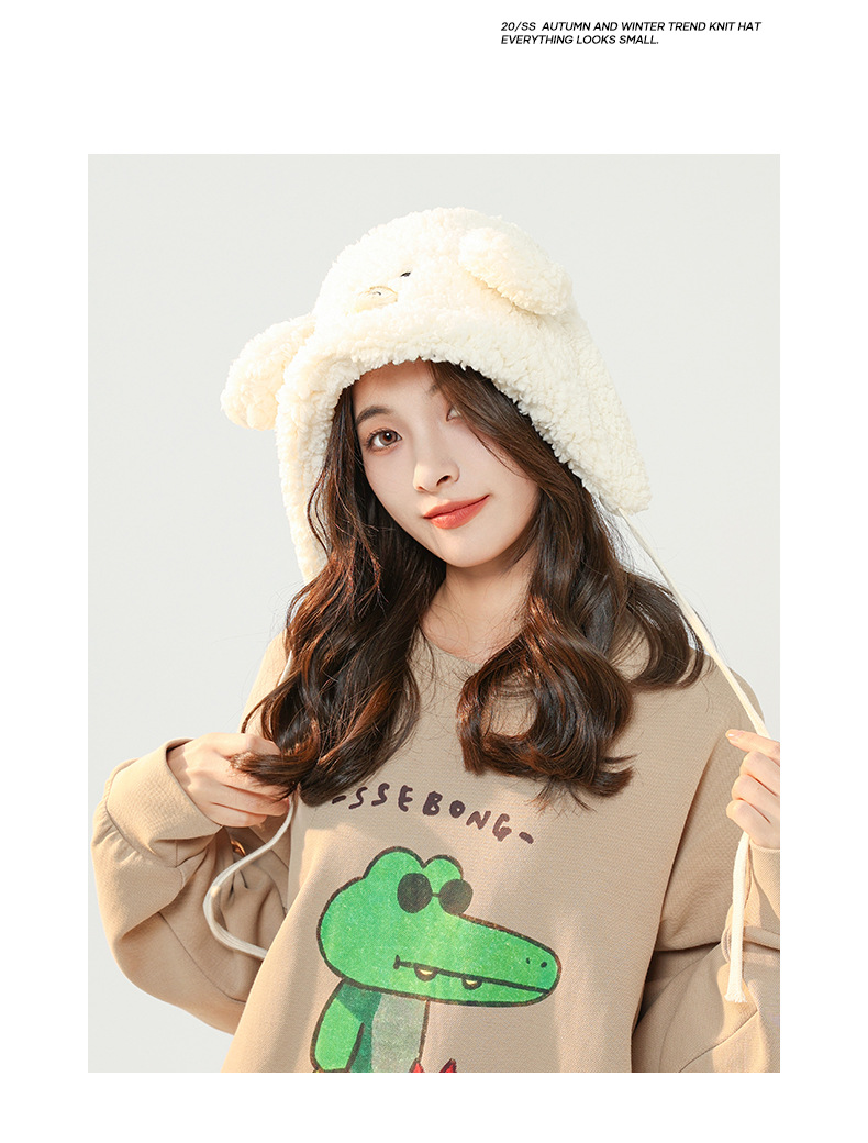Chapeau en peluche pour enfants, tendance automne et hiver, mignon, chaud, protection des oreilles, doux, voyage, hiver_voghion.com