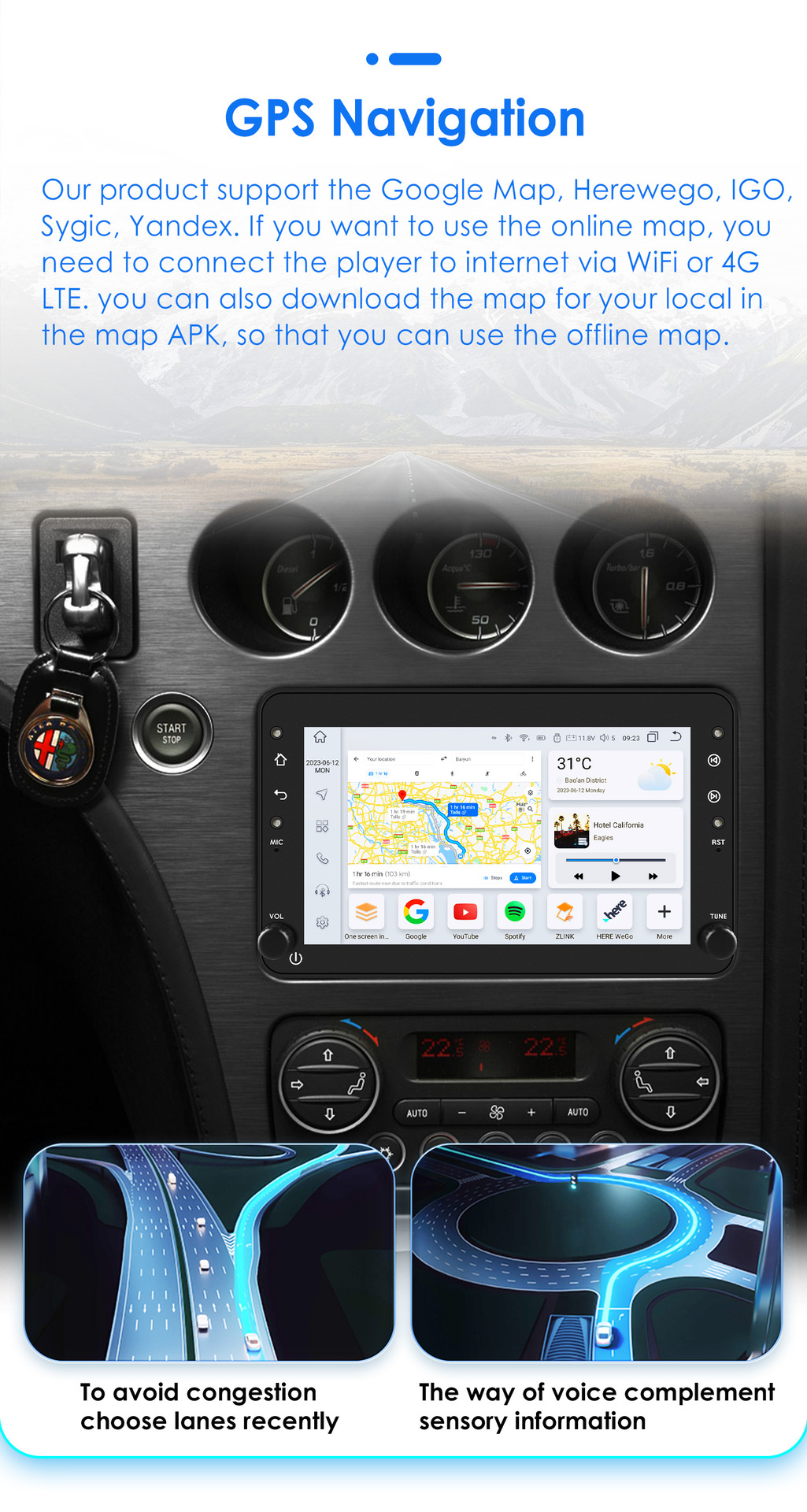 Cross-border applicable to Alpha alfa7-inch HD car audio and video vehicle GPS Android navigation intelligent all-in-one machine