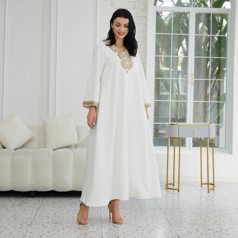 Nc95 Amazon's Hot-Selling Foreign Trade Wholesale Women's Fashion Patchwork Lace Abaya Robe