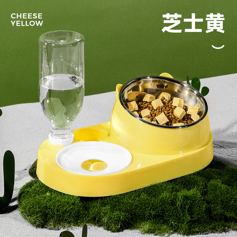 Tazón de gato Tazón doble Tazón de agua potable automática Tazón de perro Tazón de comida Teddy Tazón de arroz Perro Gato Bebida de agua Tazón de comida para gatos Tazón para mascotas